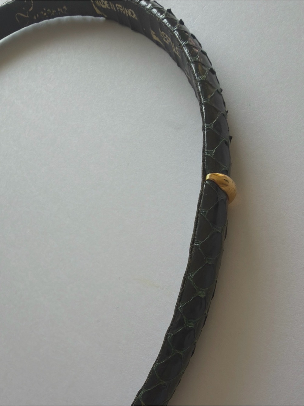 VINTAGE Lucienne & Depose 80s textured reptile skin pattern Belt - Picture 11 of 11